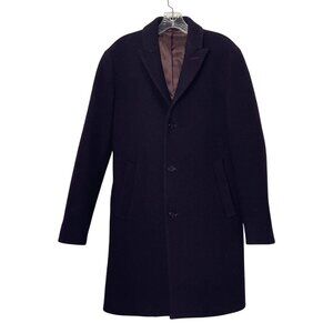 Bonobos Men's Slim Fit Wool Blend Overcoat 36R Brown/Maroon Speckled Jacket Nice